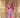 CM-4021 jurk flock print pinkblue
