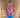 B-8018 flock print pinkblue