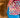 BM-04 top flock print pinkblue