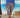 E-7001 capri print lichtblauw